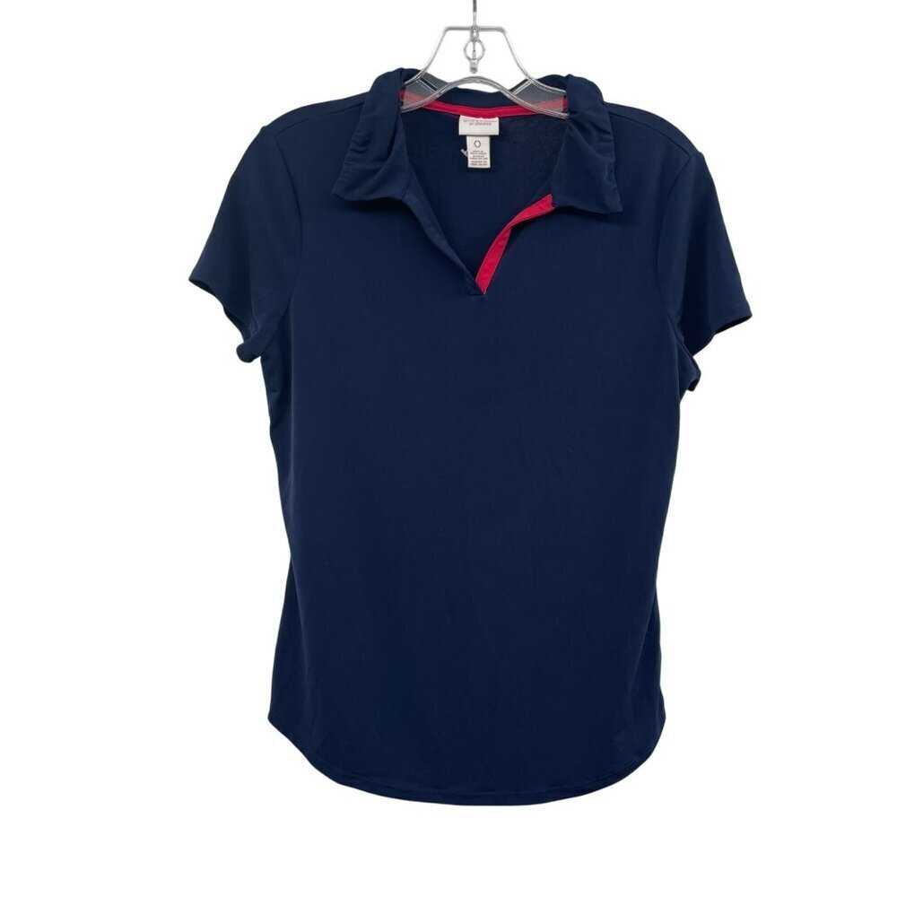 Chico's Weekends Womens Polo Top Short Sleeve Blue Size Small
